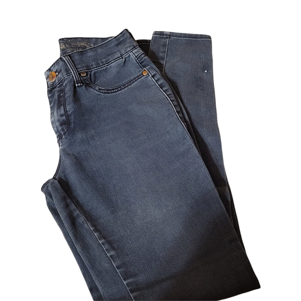 Express Blue Jeans Size 2 Medium Wash 2% Spandex Faux Front Pockets